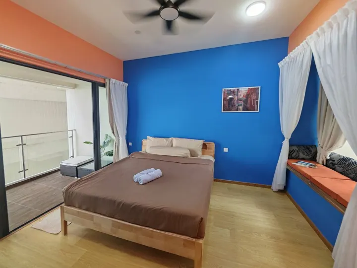 Playful 3BR, bedroom 1: king bed